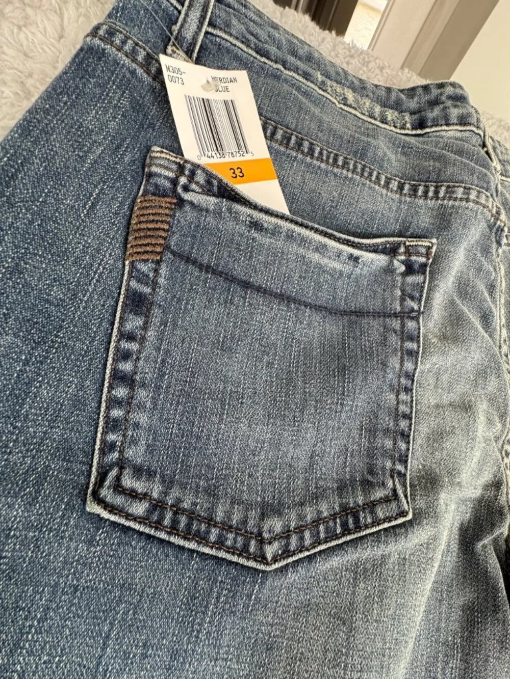 Paige Premium Denim Bronson Loose Fit Jeans Mens 33 Meridian Blue Office Casual